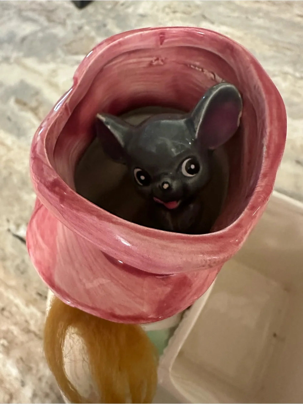 Vintage 1960s Enesco Japan Animated Clown Music Box Planter with Pop-Up Mouse